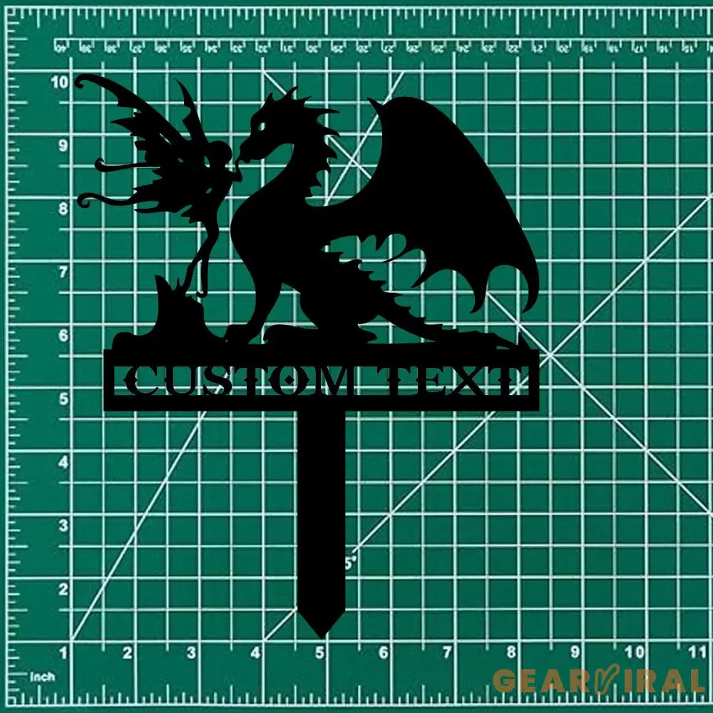 Dragon and Fairy Garden Metal Stake Personalized Family Name Yard Sign Outdoor Door Garden Decor Metal Sign Gift for