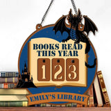 Dragon Book Tracker Sign, Fantasy Reading Counter, Castle Library Decor, Custom Name Book Lover Gift, Medieval Reading Goal