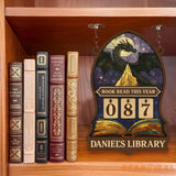 Dragon Books Read Tracker, Books Read This Year, Bookish Decor, Bookshelf Counter, Custom Reader Gift, Birthday Gift for Book Lover