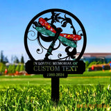 Dragonfly Remembering Plaque with Stake Personalized Metal Garden Marker Memorial Metal Sign Sympathy Gift Grave Marker