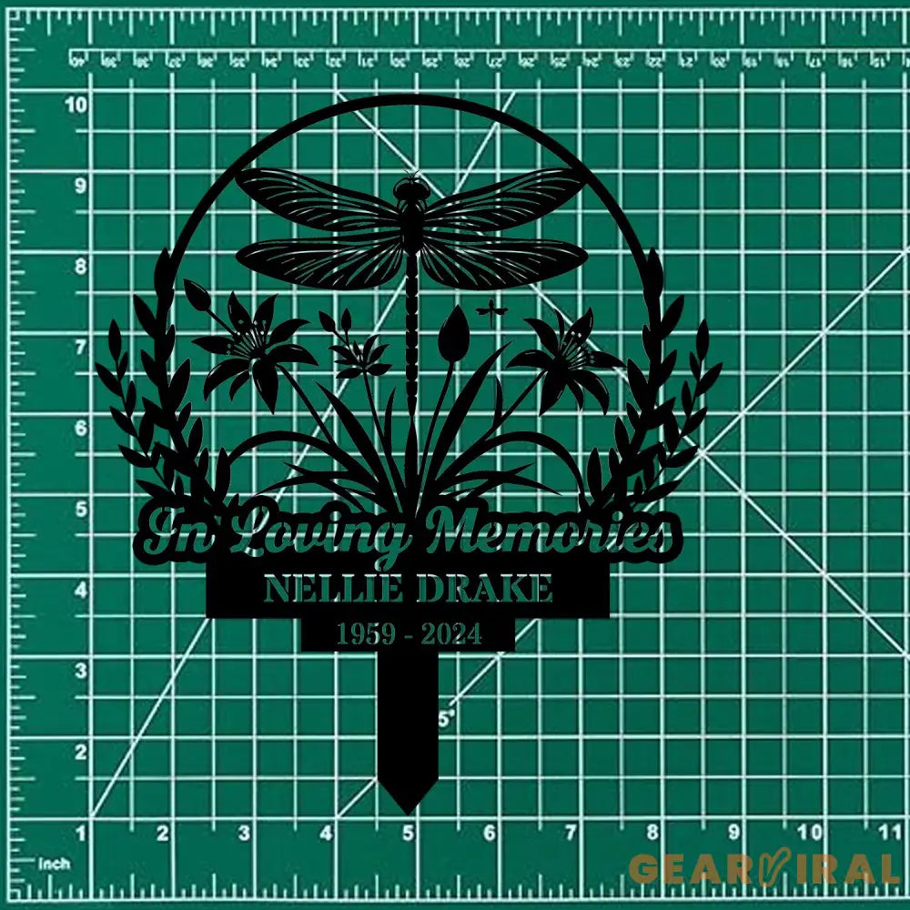 Dragonfly Remembering Plaque with Stake Personalized Metal Garden Marker Memorial Metal Sign Sympathy Gift Grave Marker