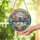 Dragonfly Stained Glass Suncatcher Dragonfly Suncatcher Dragonfly Window Hanging Glass Art In Door Decor Kitchen Decor