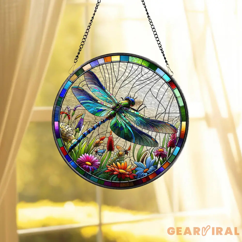 Dragonfly Stained Glass Dragonfly Suncatcher Dragonfly Window Hanging Glass Art In Door Decoration Kitchen Decoration