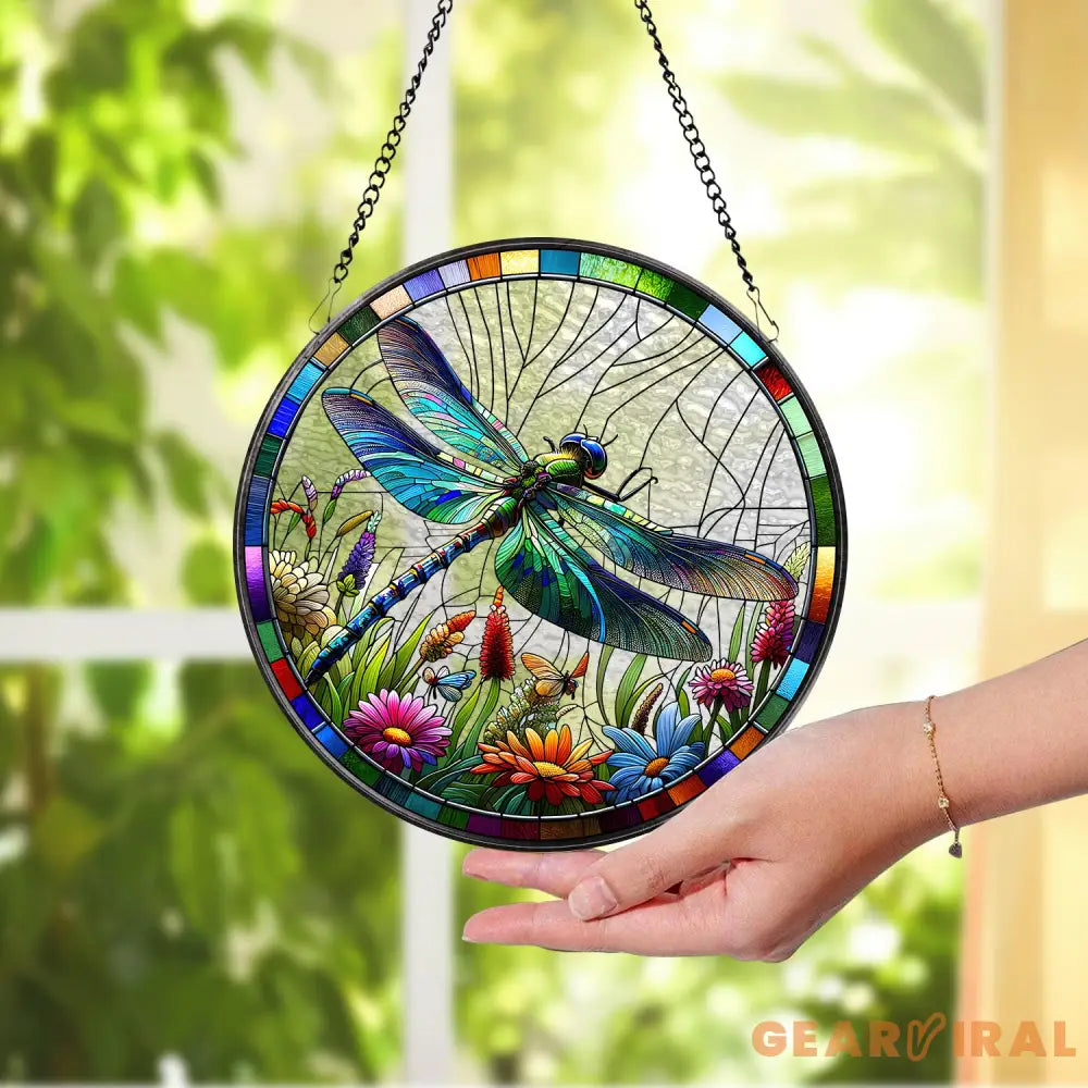 Dragonfly Stained Glass Dragonfly Suncatcher Dragonfly Window Hanging Glass Art In Door Decoration Kitchen Decoration