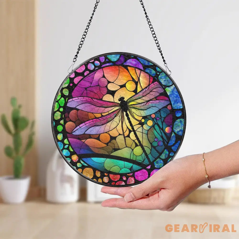 Dragonfly Stained Glass Dragonfly Suncatcher Dragonfly Window Hanging Glass Art In Door Decoration Kitchen Decoration