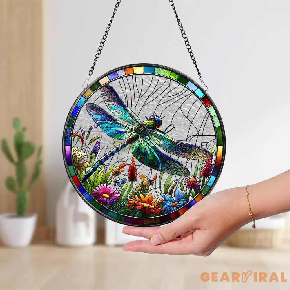 Dragonfly Stained Glass Dragonfly Suncatcher Dragonfly Window Hanging Glass Art In Door Decoration Kitchen Decoration