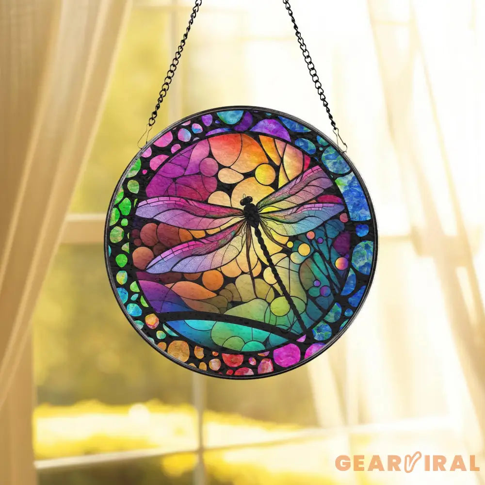 Dragonfly Stained Glass Dragonfly Suncatcher Dragonfly Window Hanging Glass Art In Door Decoration Kitchen Decoration