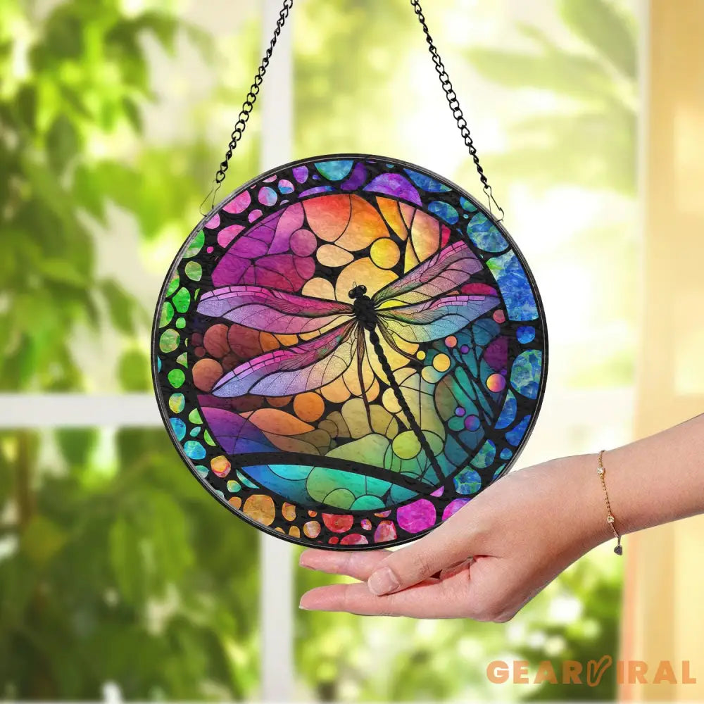 Dragonfly Stained Glass Dragonfly Suncatcher Dragonfly Window Hanging Glass Art In Door Decoration Kitchen Decoration