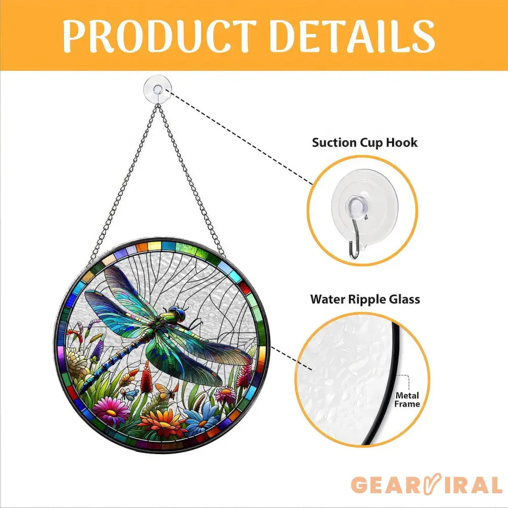 Dragonfly Stained Glass Dragonfly Suncatcher Dragonfly Window Hanging Glass Art In Door Decoration Kitchen Decoration