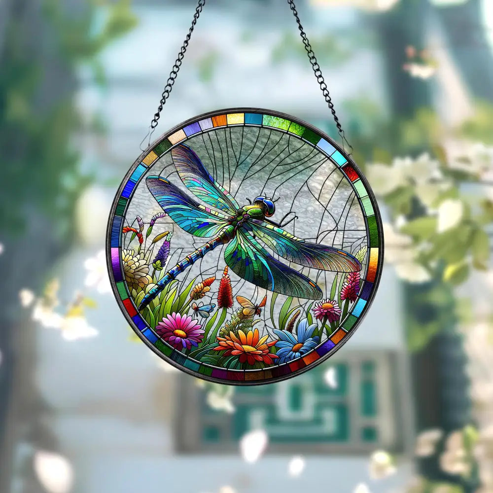 Dragonfly Stained Glass Dragonfly Suncatcher Dragonfly Window Hanging Glass Art In Door Decoration Kitchen Decoration