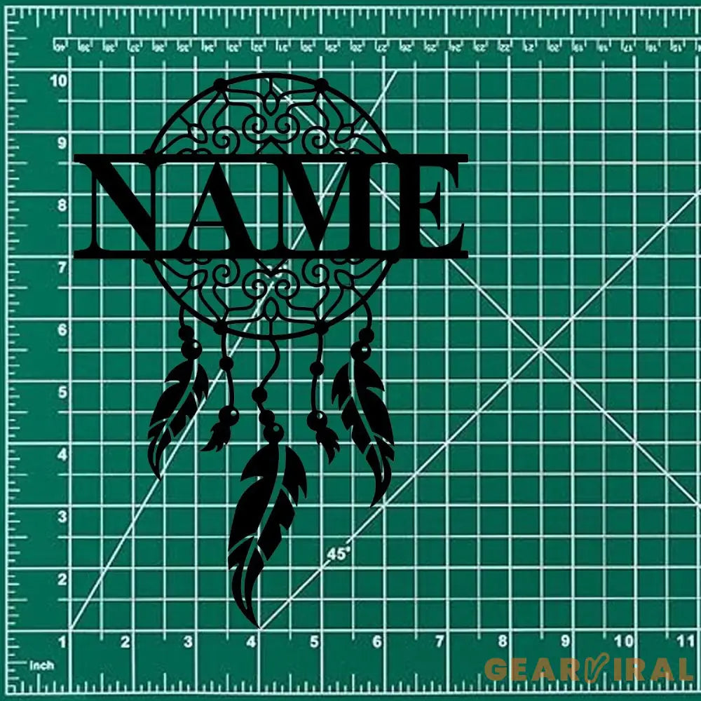 Dream Catcher Name Metal Sign with LED Lights Personalized Family Name Metal Sign Family Wall Decor Personalized Wall