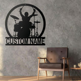 Drummer Metal Wall Art With Led Lights - Custom Drummer Name Sign - Personalized Drummer Decoration - Home Decor | GearViral