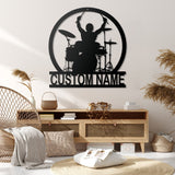 Drummer Metal Wall Art With Led Lights - Custom Drummer Name Sign - Personalized Drummer Decoration - Home Decor | GearViral