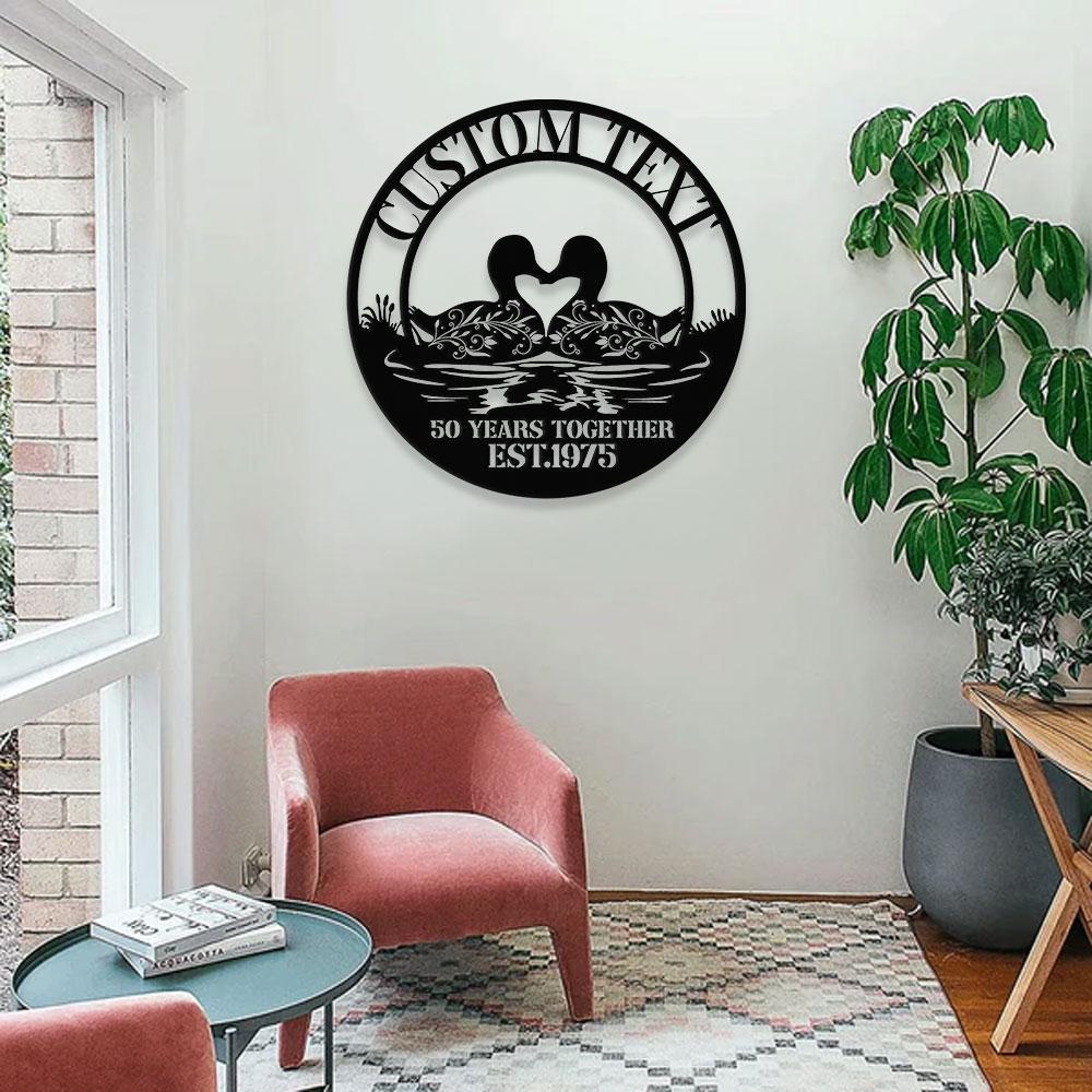 Duck Family Name Farm Metal Sign - Wall Art Decor - Personalize Farm Home Sign - Metal Farm Family Name - Garden Decor, Housewarming