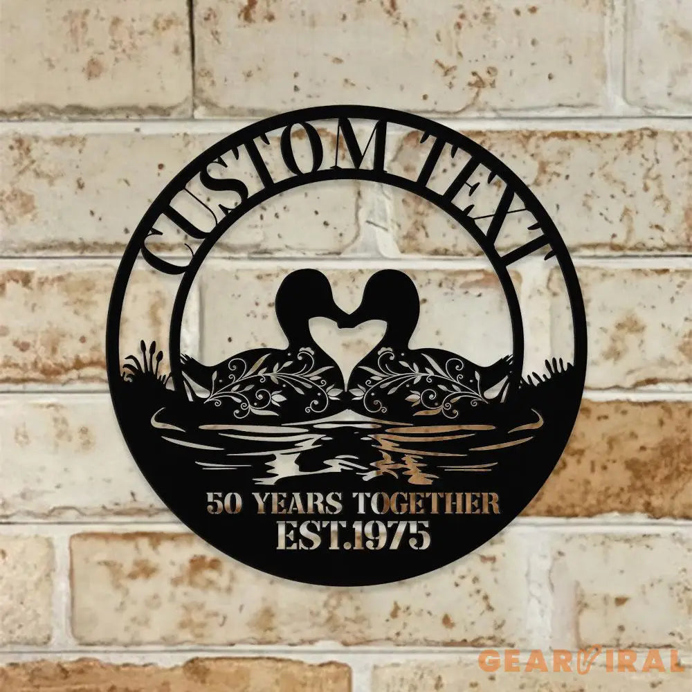 Duck Family Name Farm Metal Sign - Wall Art Decor - Personalize Farm Home Sign - Metal Farm Family Name - Garden Decor