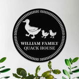 Duck House Name Farm Metal Sign - Duck Wall Art Decor - Personalize Farm Home Sign - Metal Farm Family Name - Garden Decor, Housewarming