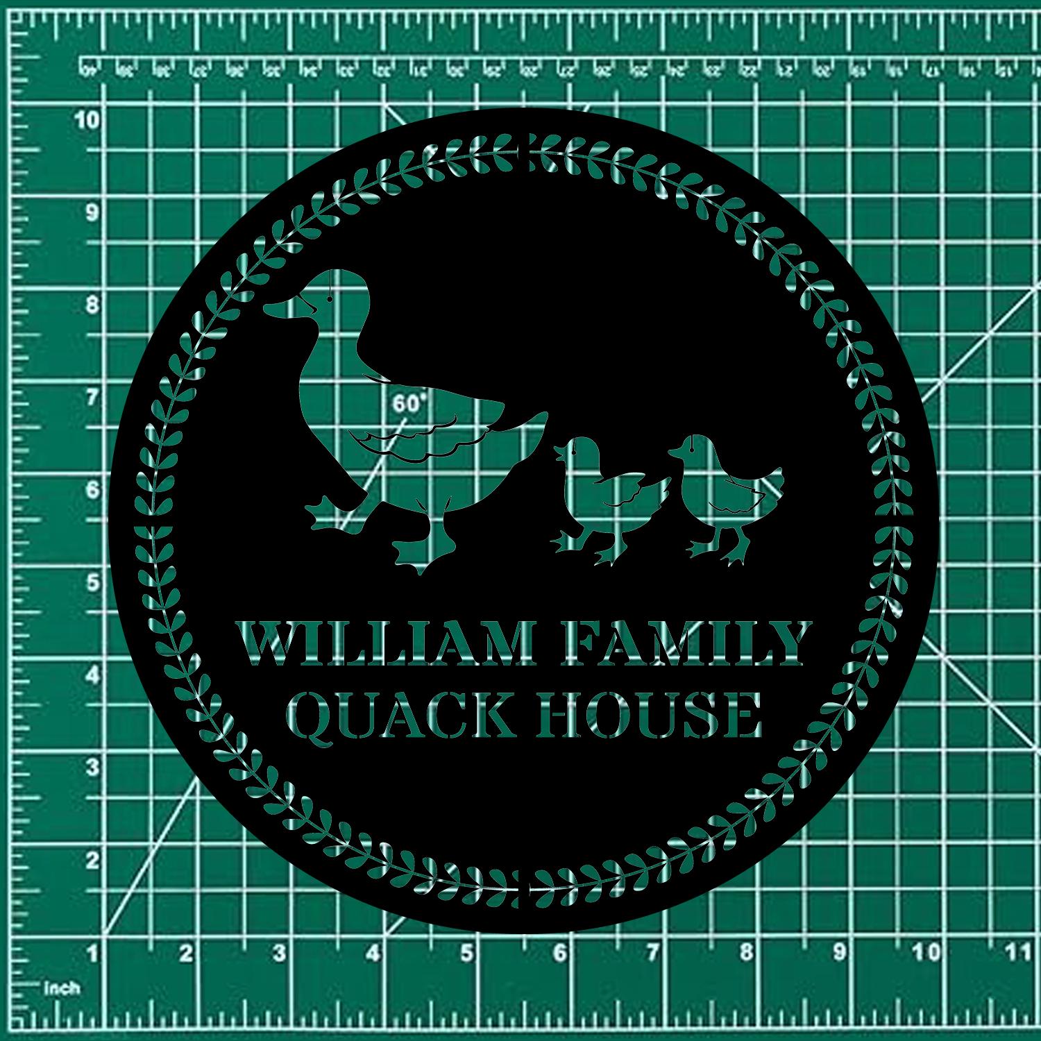 Duck House Name Farm Metal Sign - Duck Wall Art Decor - Personalize Farm Home Sign - Metal Farm Family Name - Garden Decor, Housewarming