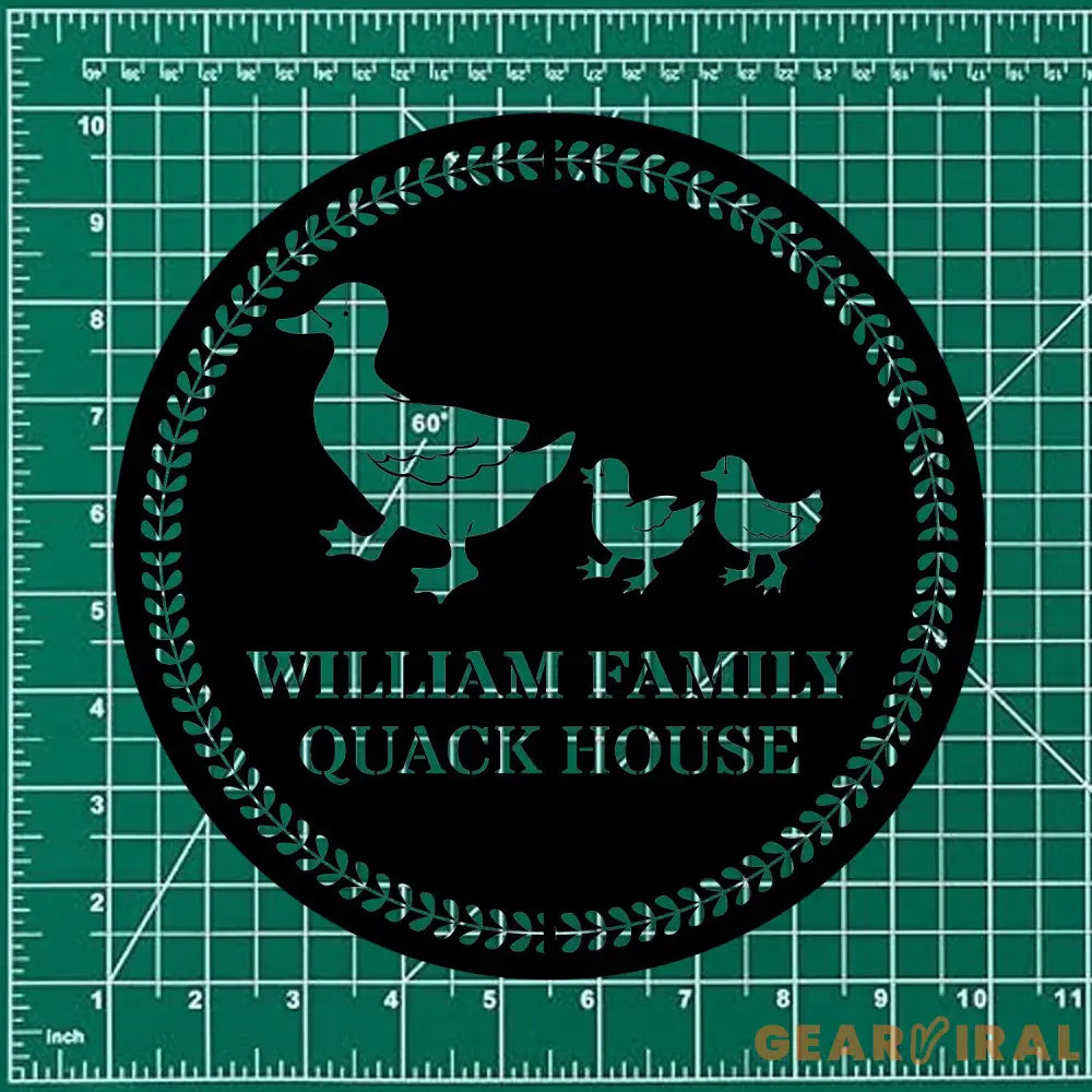 Duck House Name Farm Metal Sign - Duck Wall Art Decor - Personalize Farm Home Sign - Metal Farm Family Name - Garden