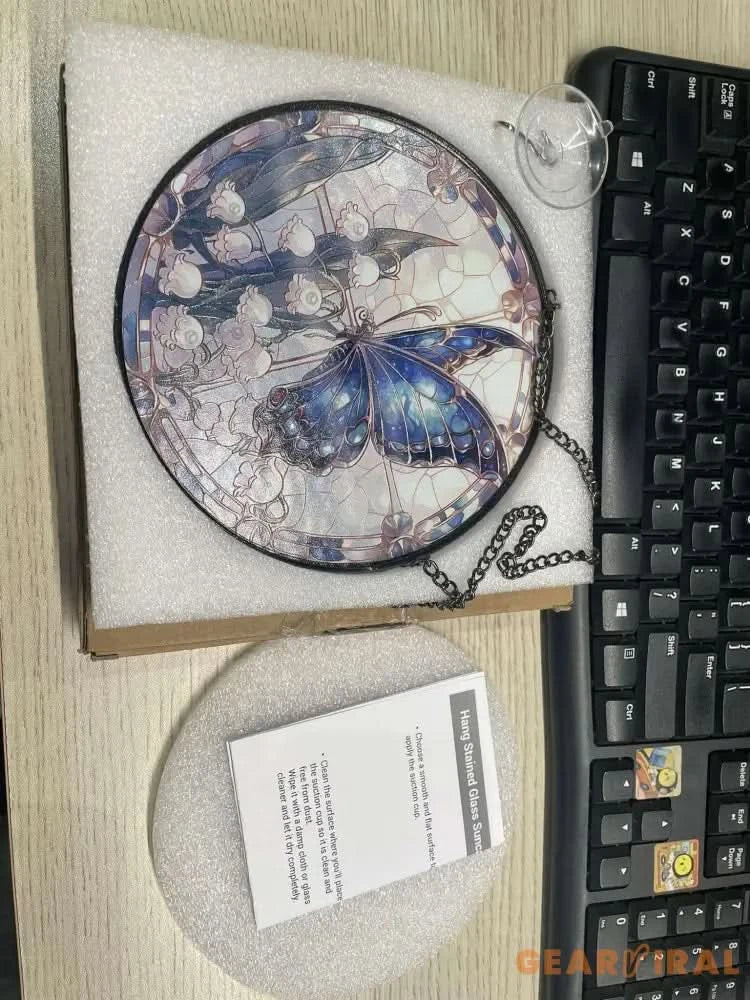 Elegant Magnolia Blossom Stained Glass Suncatcher White and Pink Flower Window Panel Floral Garden Hanging Gift for Her