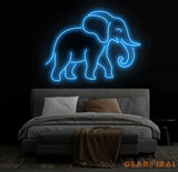Elephant Neon Sign Custom LED Elephant Light for Kids Room Safari Animal Decor Jungle Theme Wall Art Elephant Lover