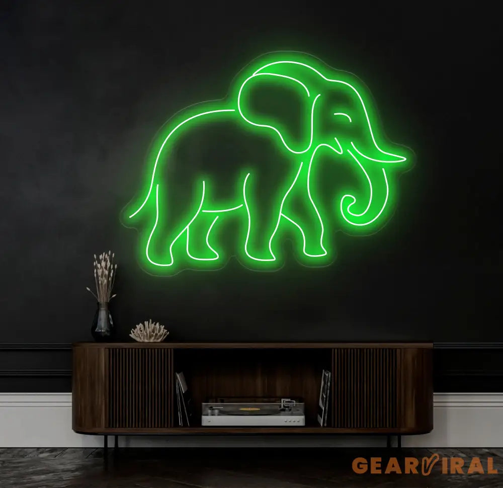 Elephant Neon Sign Custom LED Elephant Light for Kids Room Safari Animal Decor Jungle Theme Wall Art Elephant Lover