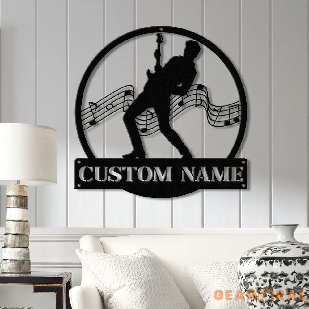 ersonalized Male Guitarist Name Metal Sign Custom Guitar Musician Wall Decor Gift for Music Lovers Music Performer Wall