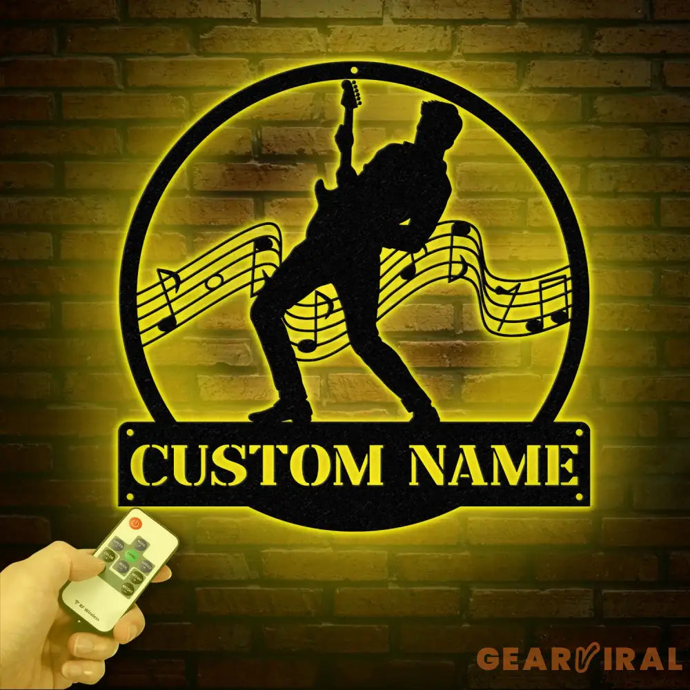ersonalized Male Guitarist Name Metal Sign Custom Guitar Musician Wall Decor Gift for Music Lovers Music Performer Wall