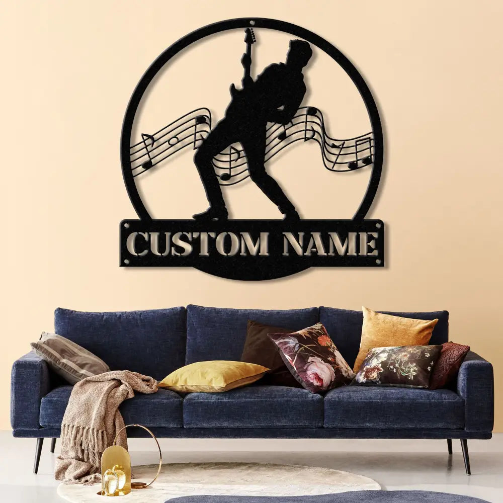 ersonalized Male Guitarist Name Metal Sign Custom Guitar Musician Wall Decor Gift for Music Lovers Music Performer Wall