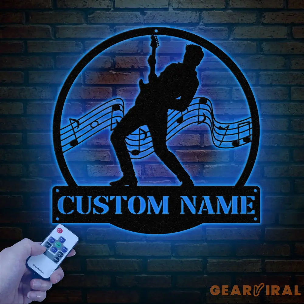 ersonalized Male Guitarist Name Metal Sign Custom Guitar Musician Wall Decor Gift for Music Lovers Music Performer Wall