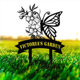 ersonalized Name Butterfly Garden Sign Custom Butterfly Metal Garden Sign Personalized Metal Gardening Gift Custom