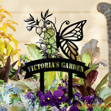 ersonalized Name Butterfly Garden Sign Custom Butterfly Metal Garden Sign Personalized Metal Gardening Gift Custom