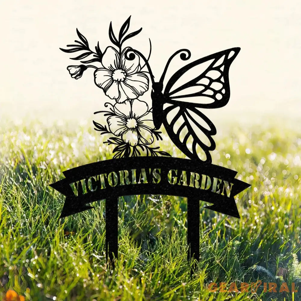 ersonalized Name Butterfly Garden Sign Custom Butterfly Metal Garden Sign Personalized Metal Gardening Gift Custom