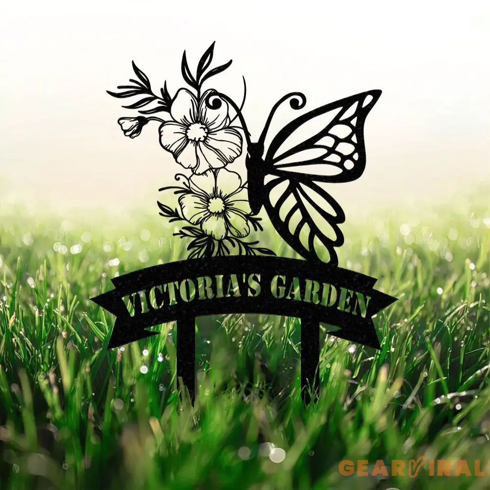 ersonalized Name Butterfly Garden Sign Custom Butterfly Metal Garden Sign Personalized Metal Gardening Gift Custom