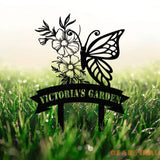 ersonalized Name Butterfly Garden Sign Custom Butterfly Metal Garden Sign Personalized Metal Gardening Gift Custom