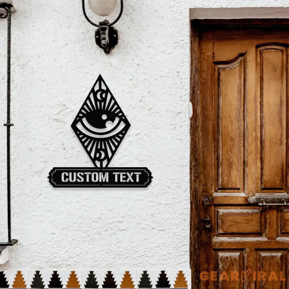 Evil Eye Metal LED Sign Eye Of Providence Wall Art Evil Eye Wall Sign Witchy Decor Occult Wall Art Living Room Metal