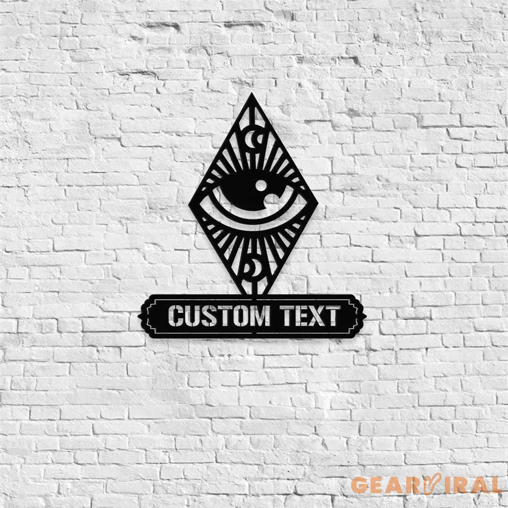 Evil Eye Metal LED Sign Eye Of Providence Wall Art Evil Eye Wall Sign Witchy Decor Occult Wall Art Living Room Metal
