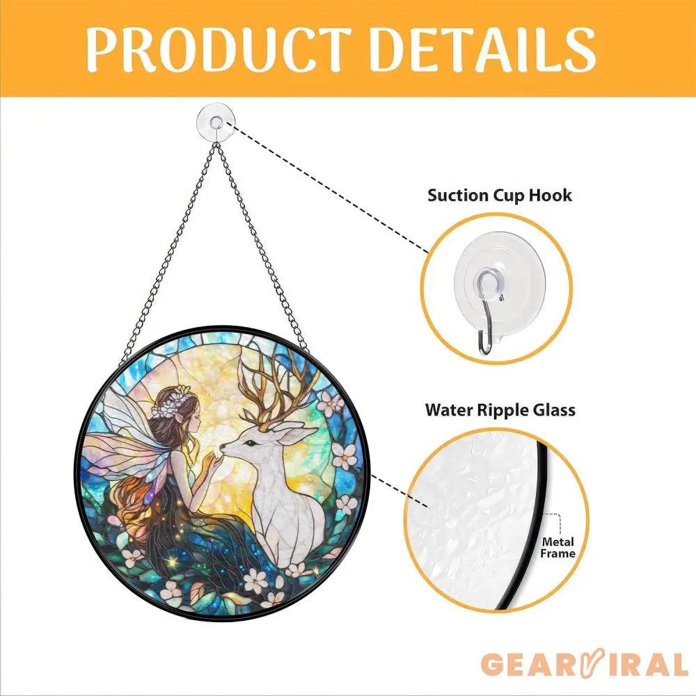 Fairy and Butterfly Hanging Glass Ornament Fantasy Car Charm or Window Decoration Magical Gift for Fairy Fans Nature