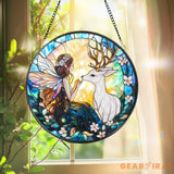 Fairy and Butterfly Hanging Glass Ornament Fantasy Car Charm or Window Decoration Magical Gift for Fairy Fans Nature