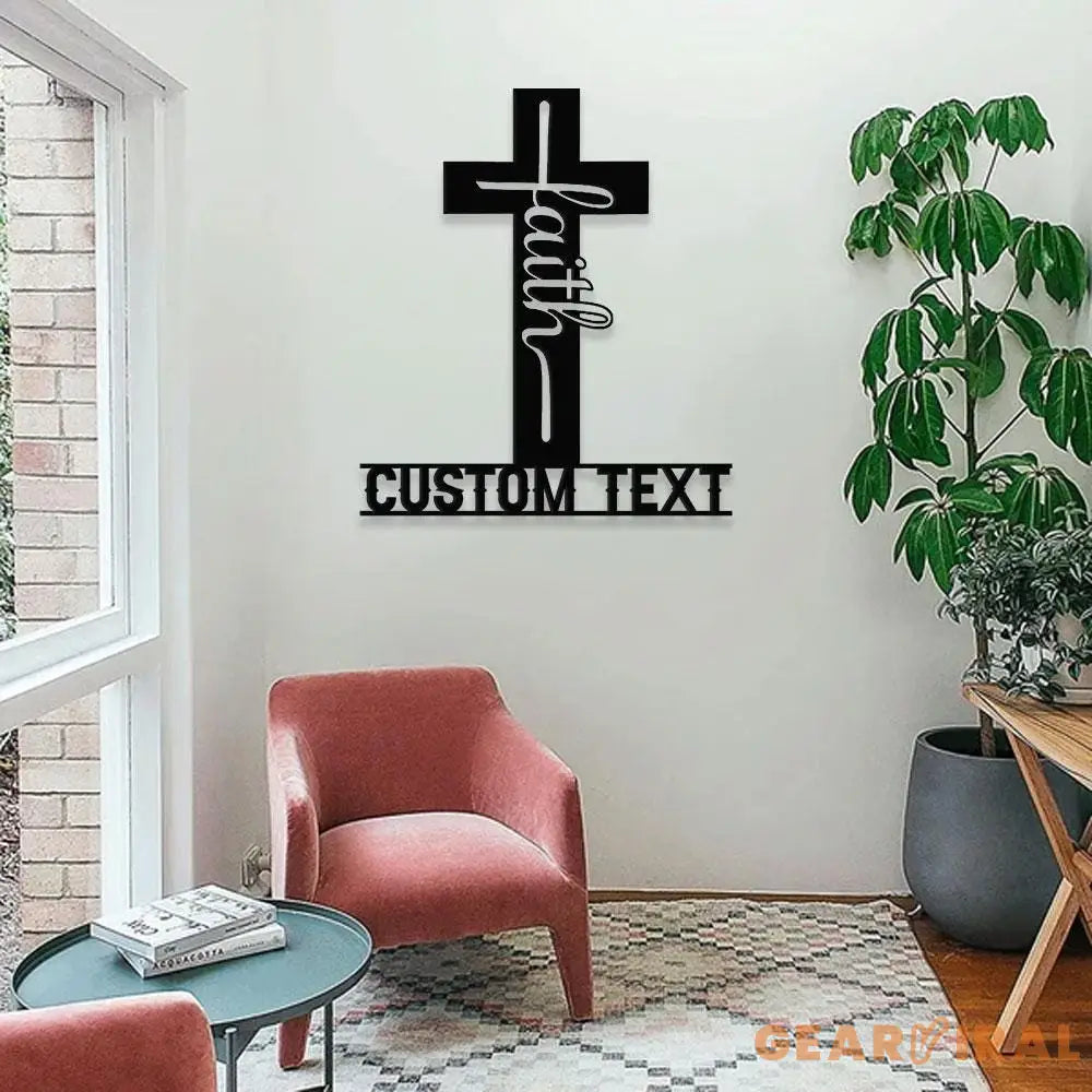 Faith Hope Love Metal Name Sign Personalized Split Letter Last Name Christian Sign Outdoor Door Hanger Housewarming