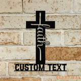 Faith Hope Love Metal Name Sign Personalized Split Letter Last Name Christian Sign Outdoor Door Hanger Housewarming