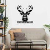 Family Deer Metal Sign, Personalized Family Name Led Metal Sign, Outdoor Door Decor, Address Wall Art, Perfect Gift for Housewarming