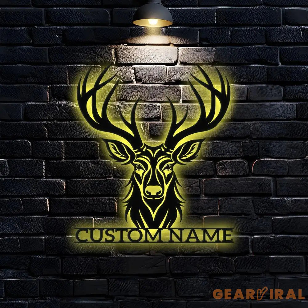 Family Deer Metal Sign Personalized Family Name Led Metal Sign Outdoor Door Decor Address Wall Art Perfect Gift for