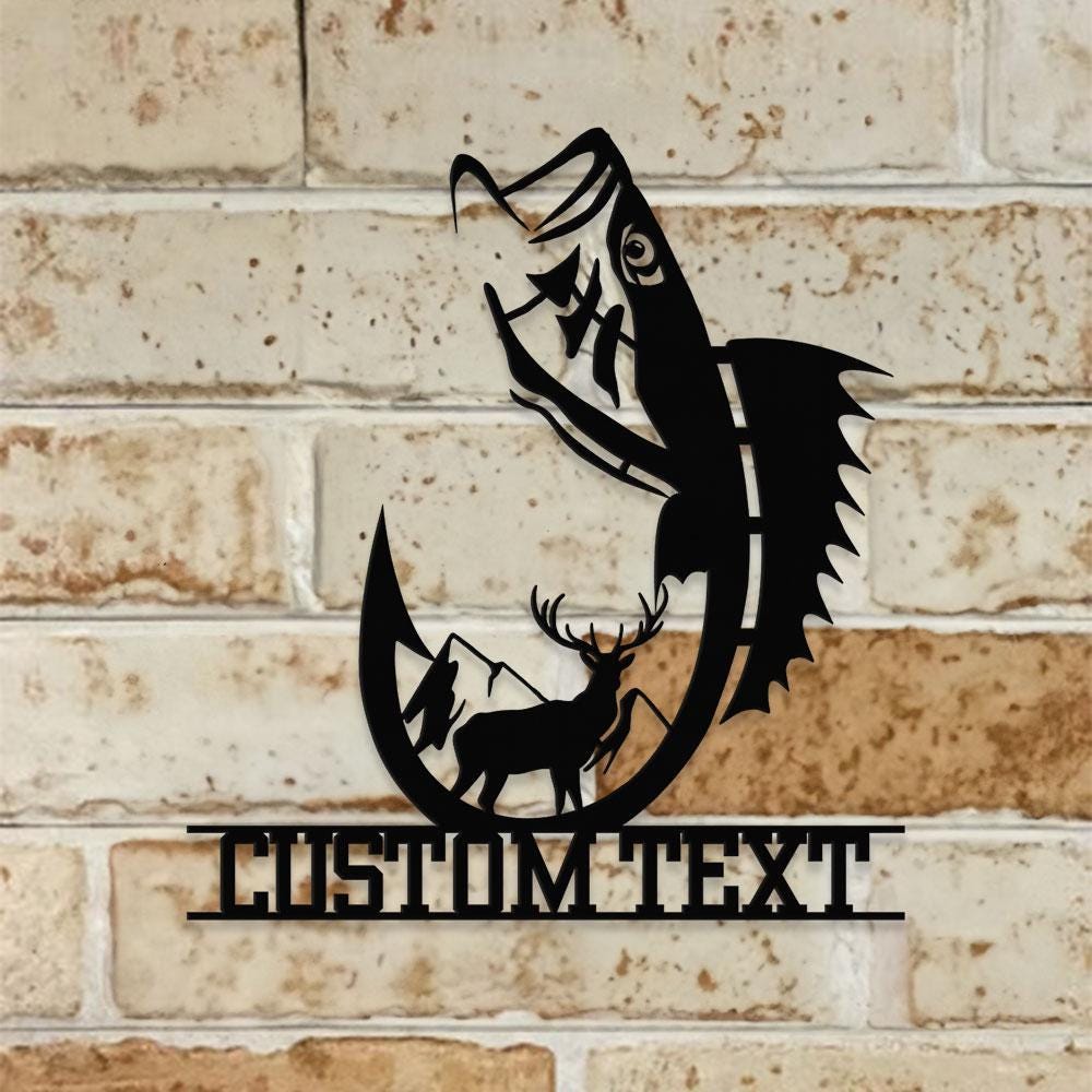 Family Fishing Hunting Lover Metal Sign, Personalized Family Name Led Metal Sign, Outdoor Door Decor, Fishing Wall Art, Housewarming Gifts
