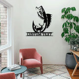 Family Fishing Hunting Lover Metal Sign, Personalized Family Name Led Metal Sign, Outdoor Door Decor, Fishing Wall Art, Housewarming Gifts
