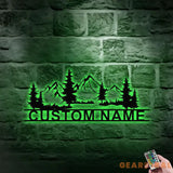 Family Fishing Hunting Lover Metal Sign Personalized Family Name Led Metal Sign Outdoor Door Decor Address Wall Art