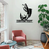 Family Fishing Hunting Lover Metal Sign Personalized Family Name Led Metal Sign Outdoor Door Decor Fishing Wall Art