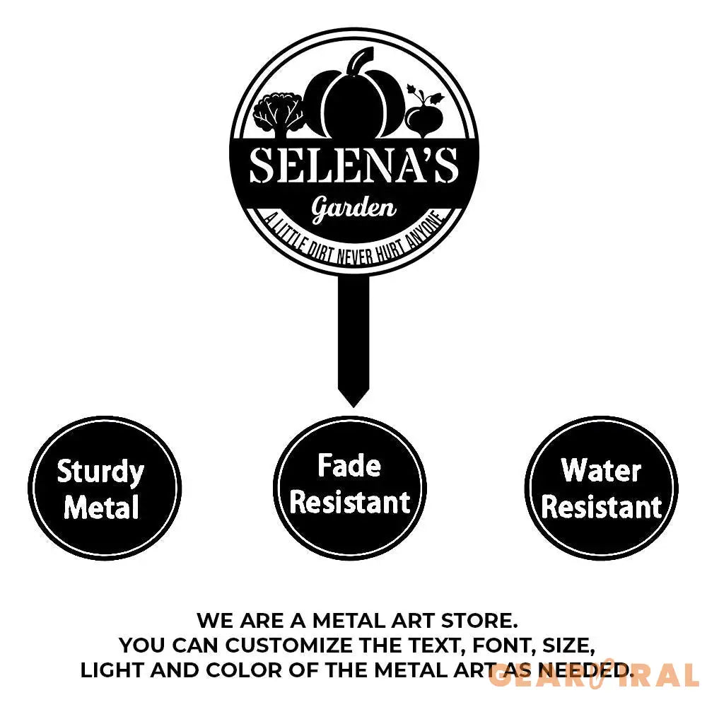 Family Garden Metal Sign Flower Sign with Stakes Outdoor Metal Sign Metal Yard Art Housewarming Gift Garden Decor Gifts