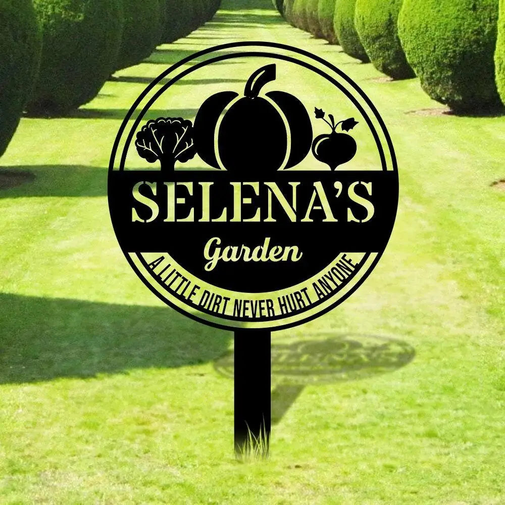 Family Garden Metal Sign Flower Sign with Stakes Outdoor Metal Sign Metal Yard Art Housewarming Gift Garden Decor Gifts