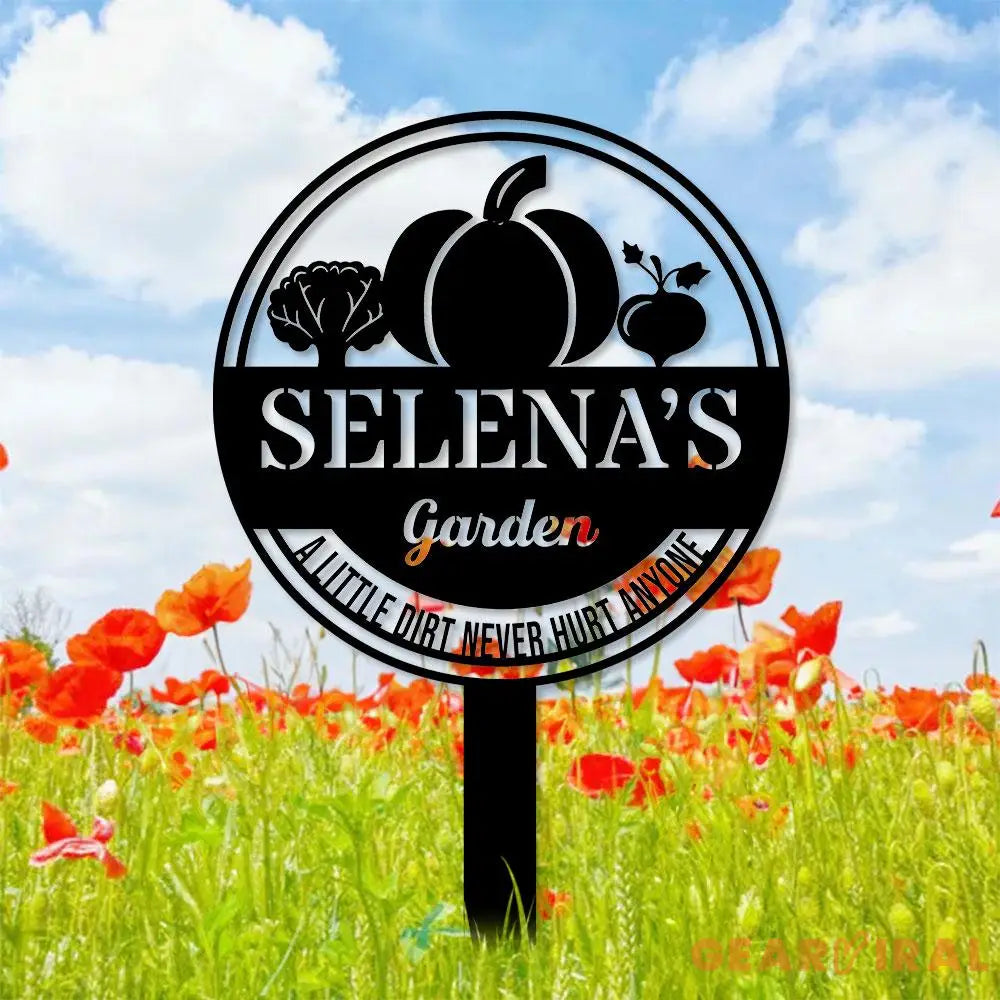 Family Garden Metal Sign Flower Sign with Stakes Outdoor Metal Sign Metal Yard Art Housewarming Gift Garden Decor Gifts