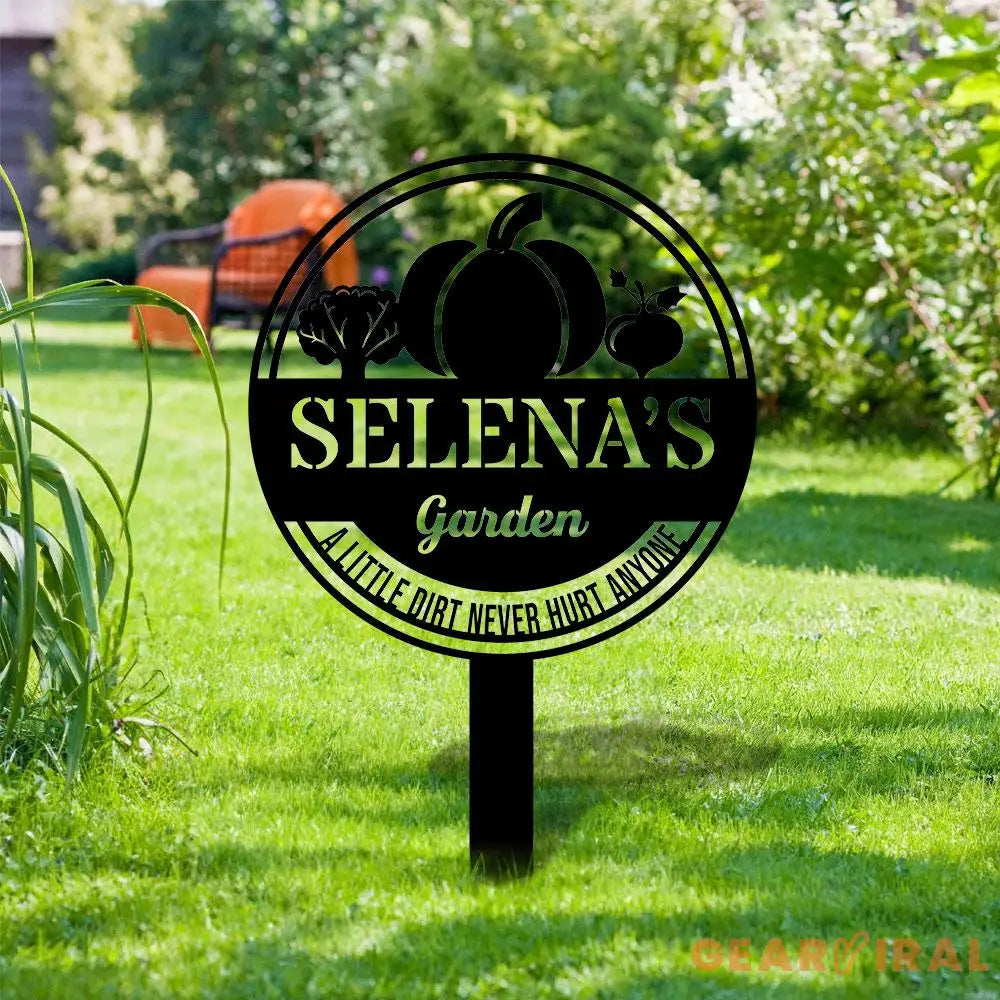 Family Garden Metal Sign Flower Sign with Stakes Outdoor Metal Sign Metal Yard Art Housewarming Gift Garden Decor Gifts